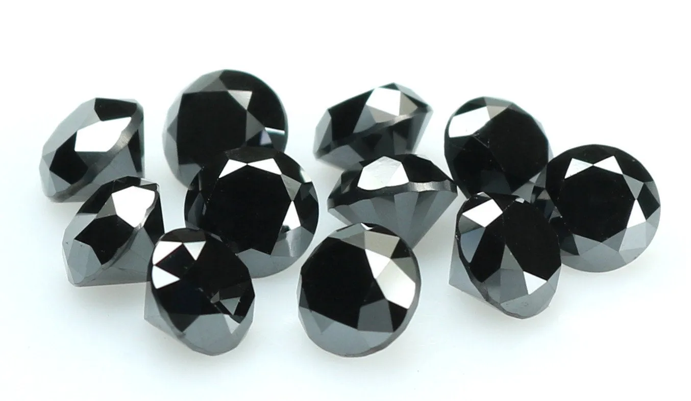 1 Carat Natural Loose Diamond Round Black Color I3 Clarity 1 Pcs Q48