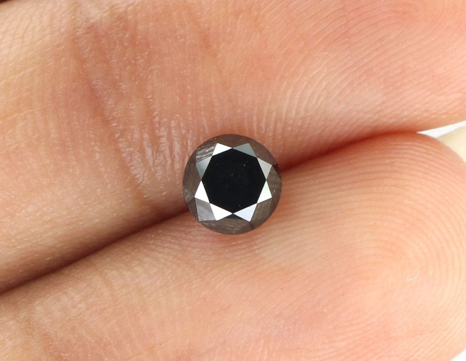 1 Carat Natural Loose Diamond Round Black Color I3 Clarity 1 Pcs Q48