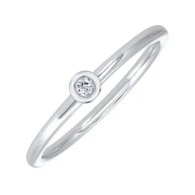 10KT WHITE GOLD WHITE TOPAZ (1/20 CTW) RING