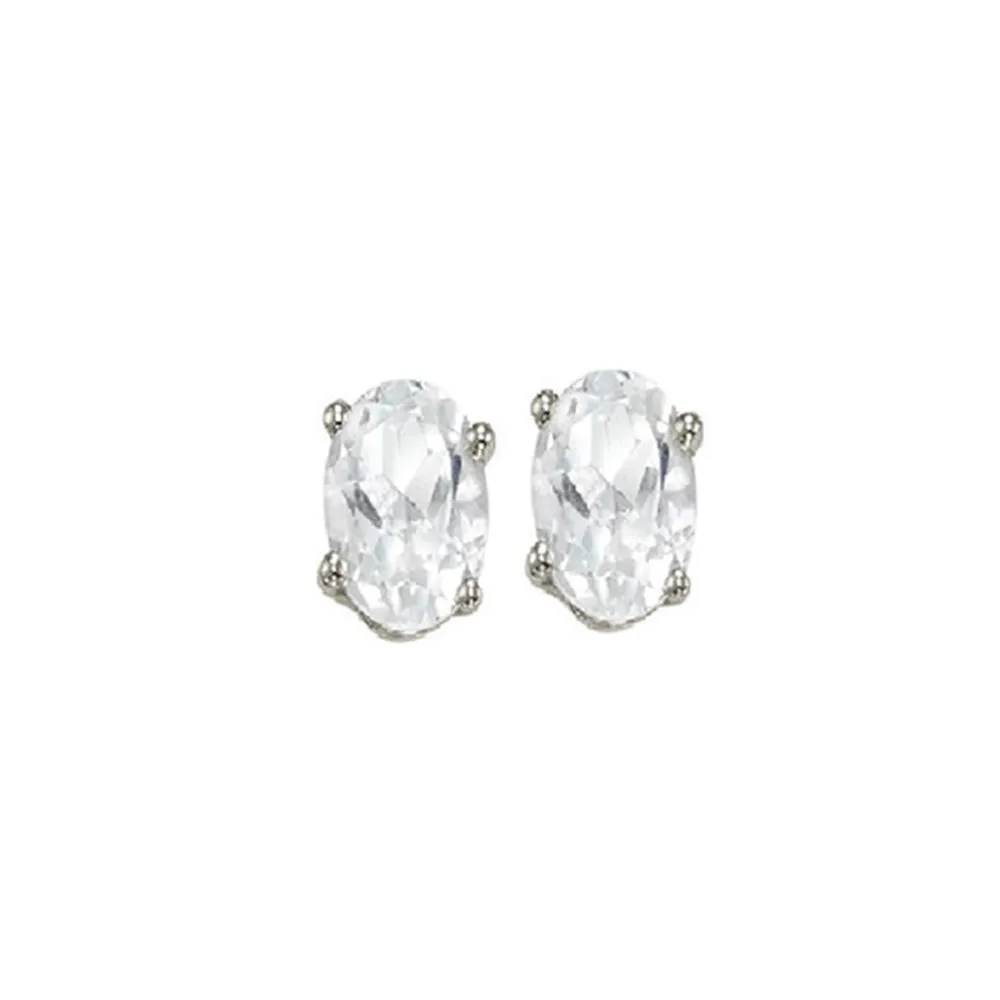 14KT WHITE GOLD WHITE TOPAZ (1 CTW) EARRING