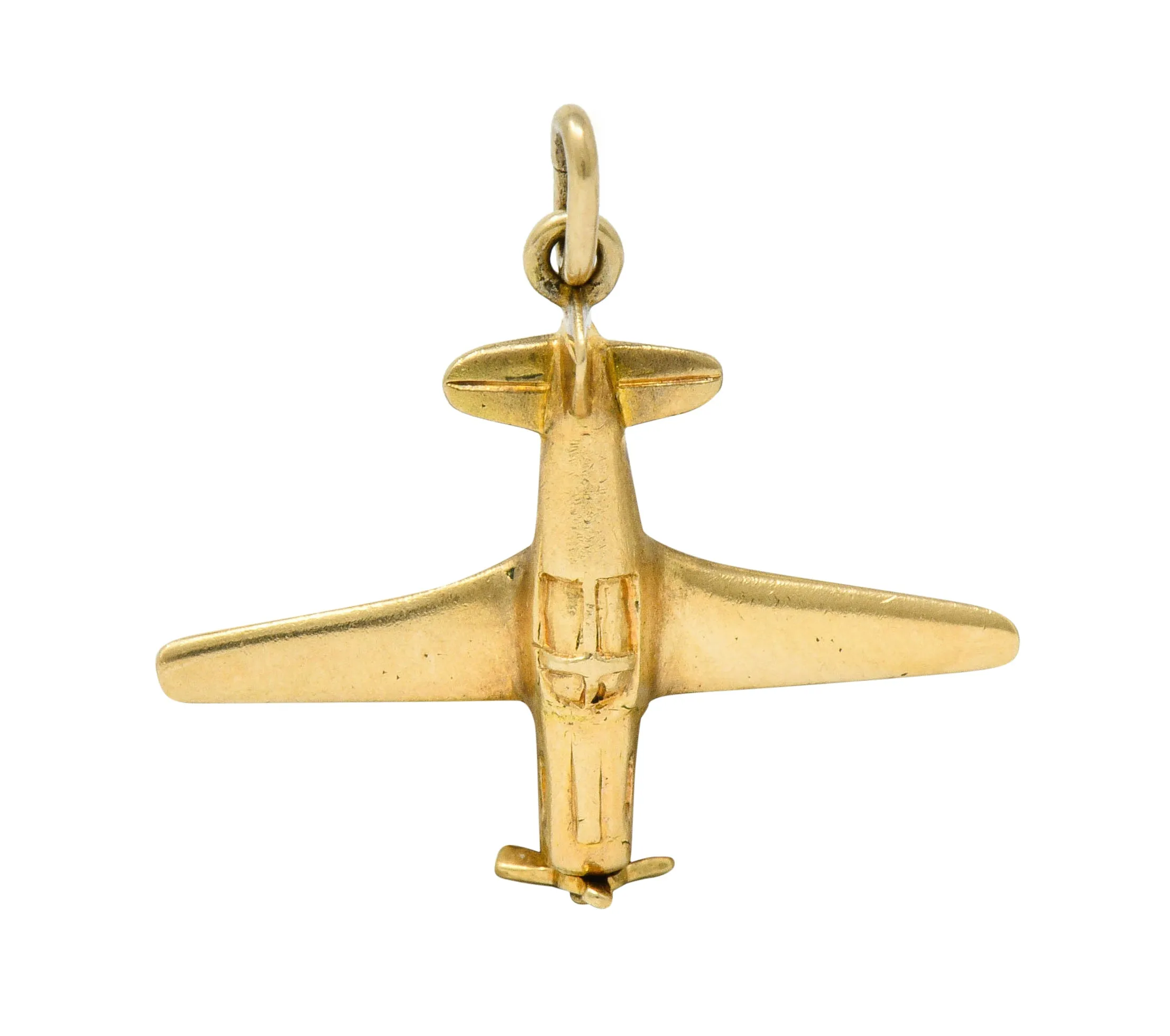 1940's Retro 14 Karat Gold Prop Airplane Charm