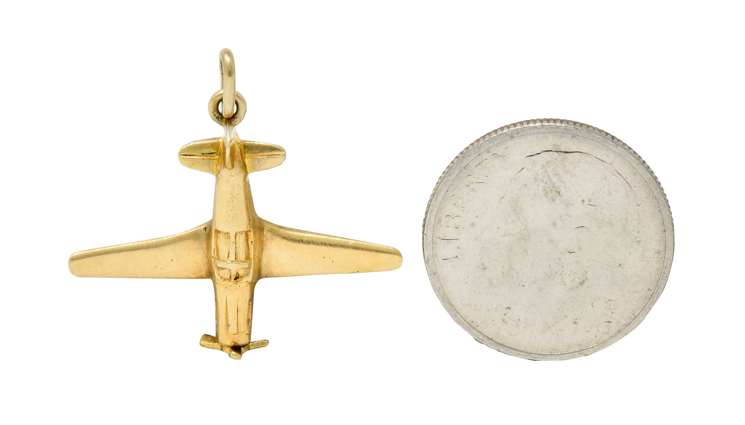 1940's Retro 14 Karat Gold Prop Airplane Charm