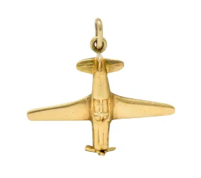 1940's Retro 14 Karat Gold Prop Airplane Charm