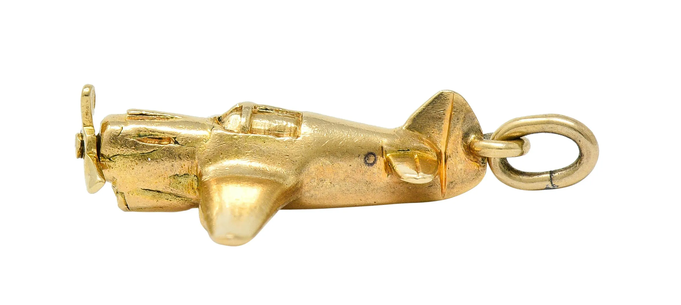 1940's Retro 14 Karat Gold Prop Airplane Charm