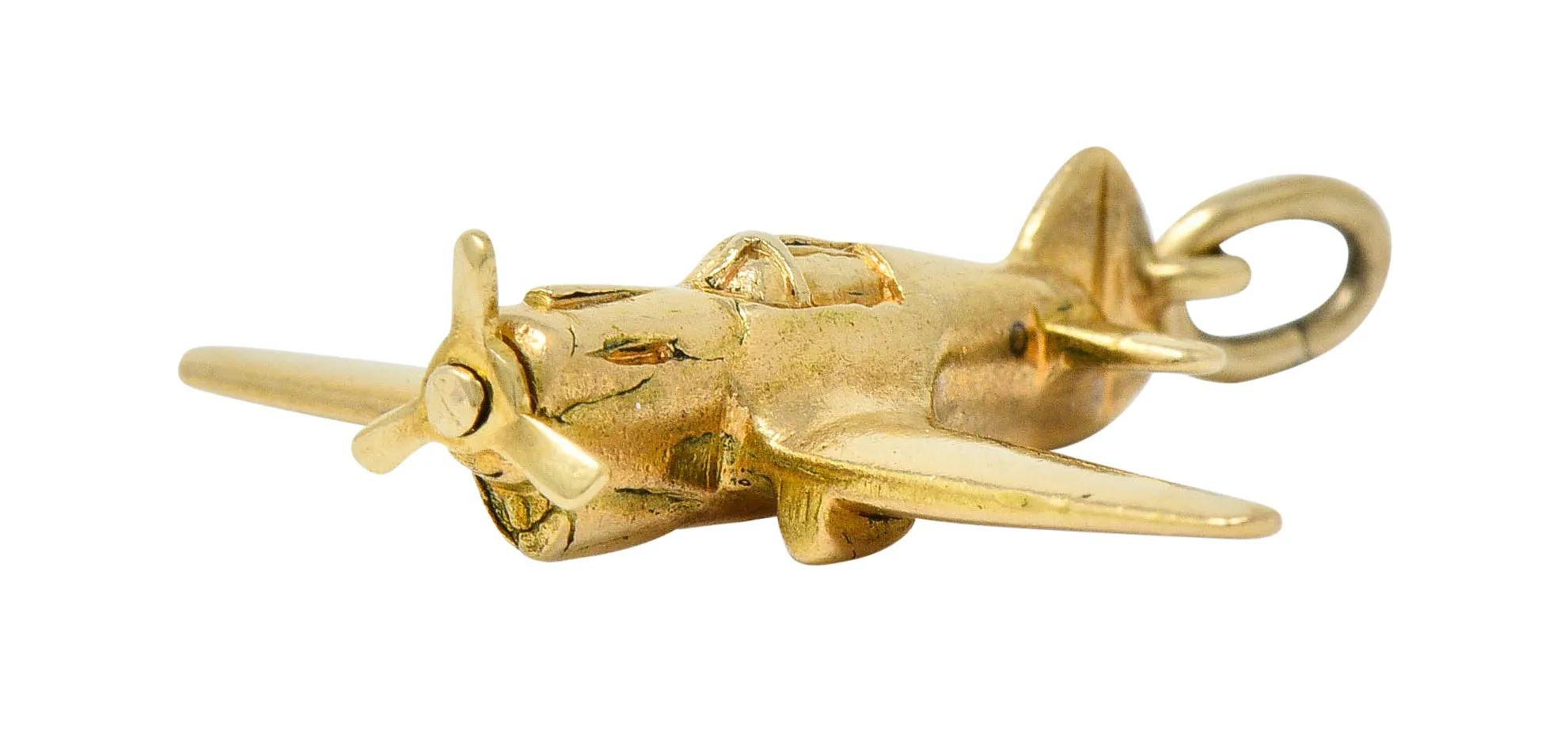 1940's Retro 14 Karat Gold Prop Airplane Charm