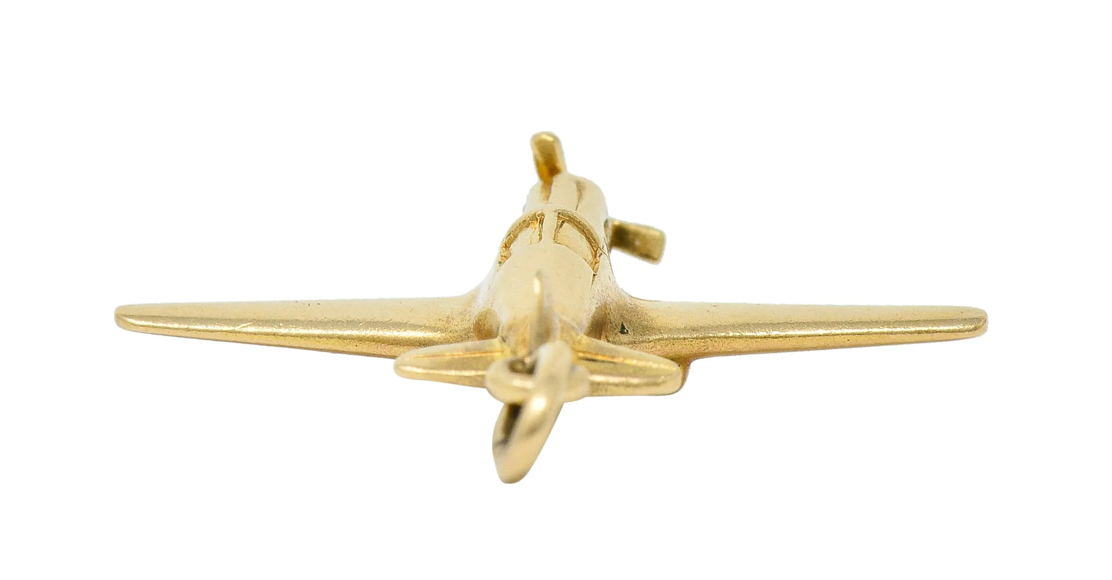 1940's Retro 14 Karat Gold Prop Airplane Charm