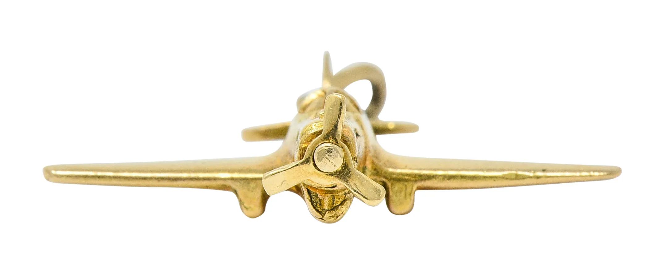 1940's Retro 14 Karat Gold Prop Airplane Charm