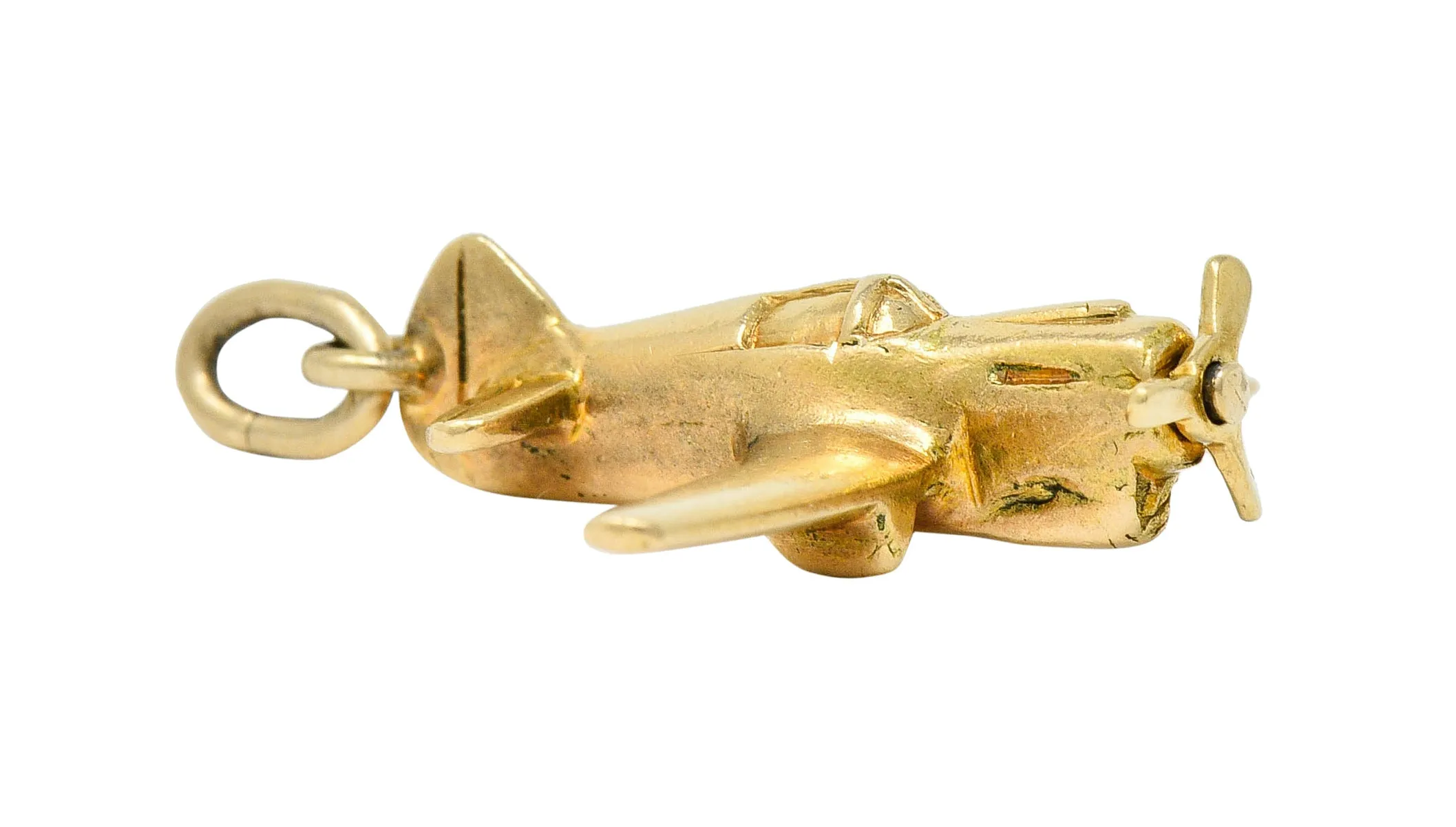 1940's Retro 14 Karat Gold Prop Airplane Charm