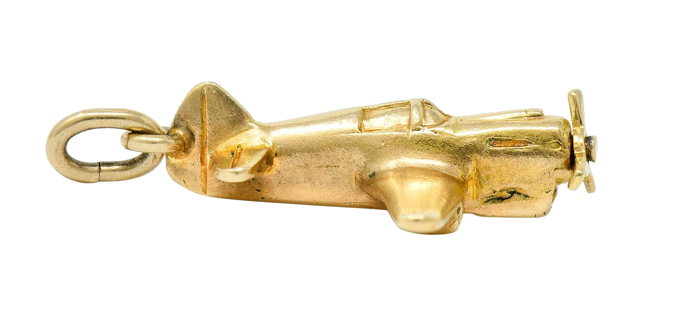 1940's Retro 14 Karat Gold Prop Airplane Charm