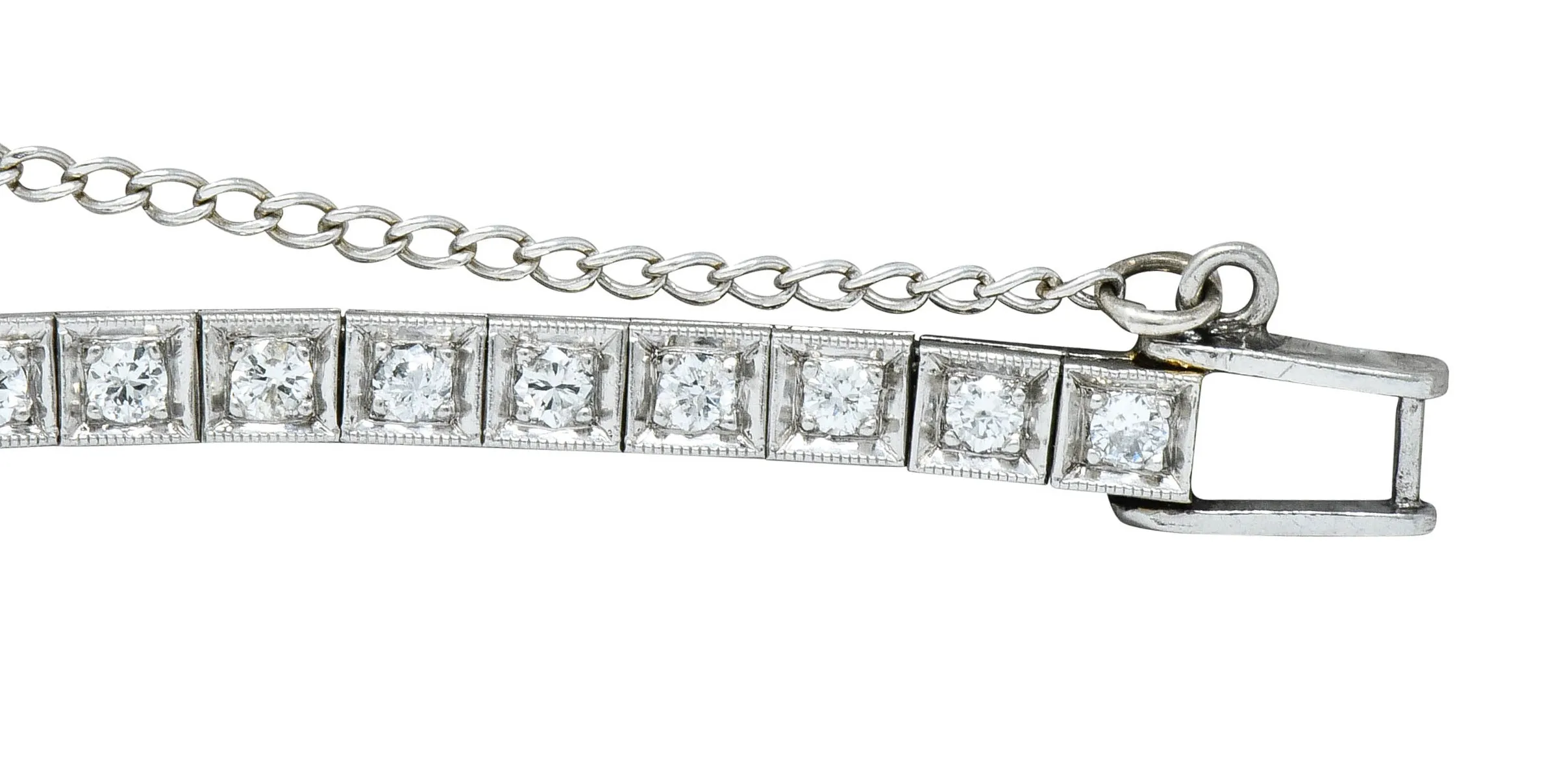 1950’s Mid-Century 4.00 CTW Diamond Platinum Floral Cluster Link Bracelet