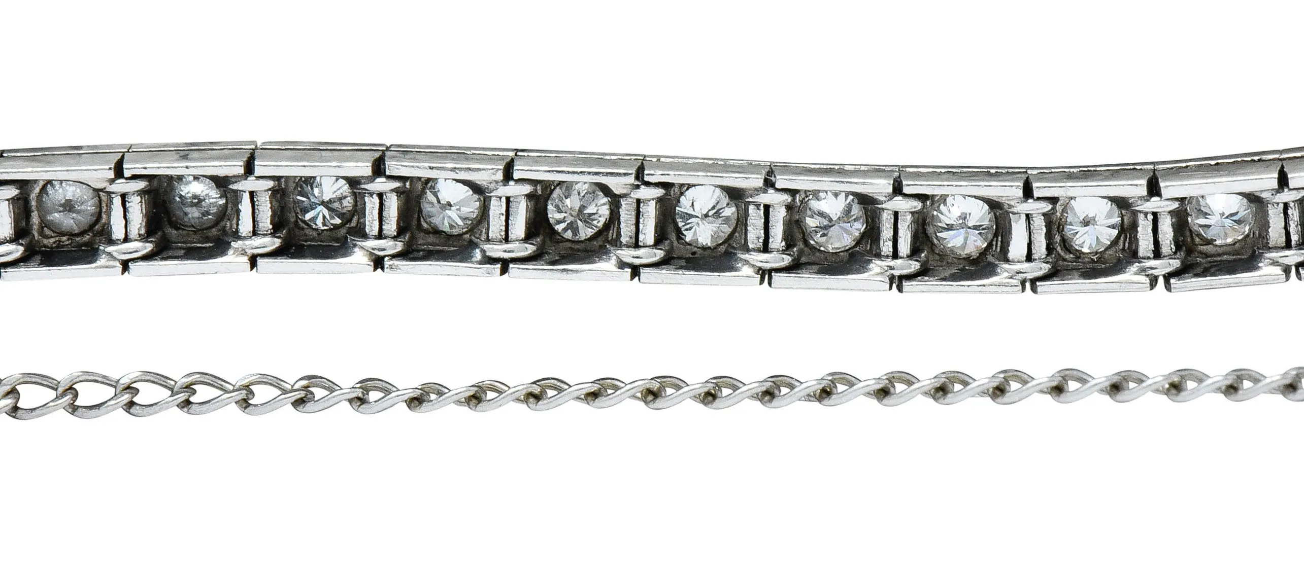 1950’s Mid-Century 4.00 CTW Diamond Platinum Floral Cluster Link Bracelet