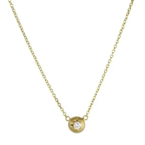 20K Gold Mini Star-Set Diamond Granule Necklace