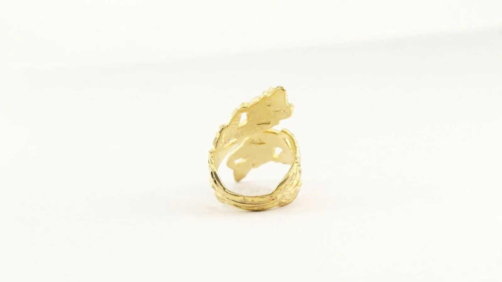 22k RIng Solid Gold ELEGANT Charm Floral Ring SIZE 8-1/2 RESIZABLE r2183