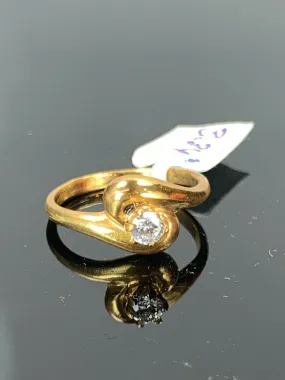 22k Ring Solid Gold ELEGANT Charm Woman Floral Band SIZE 6 RESIZABLE r2447