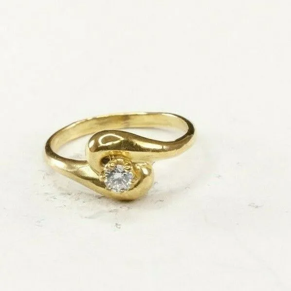 22k Ring Solid Gold ELEGANT Charm Woman Floral Band SIZE 6 RESIZABLE r2447