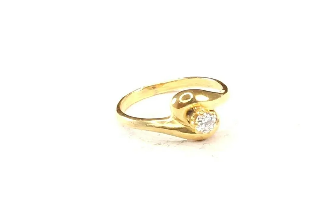 22k Ring Solid Gold ELEGANT Charm Woman Floral Band SIZE 6 RESIZABLE r2447