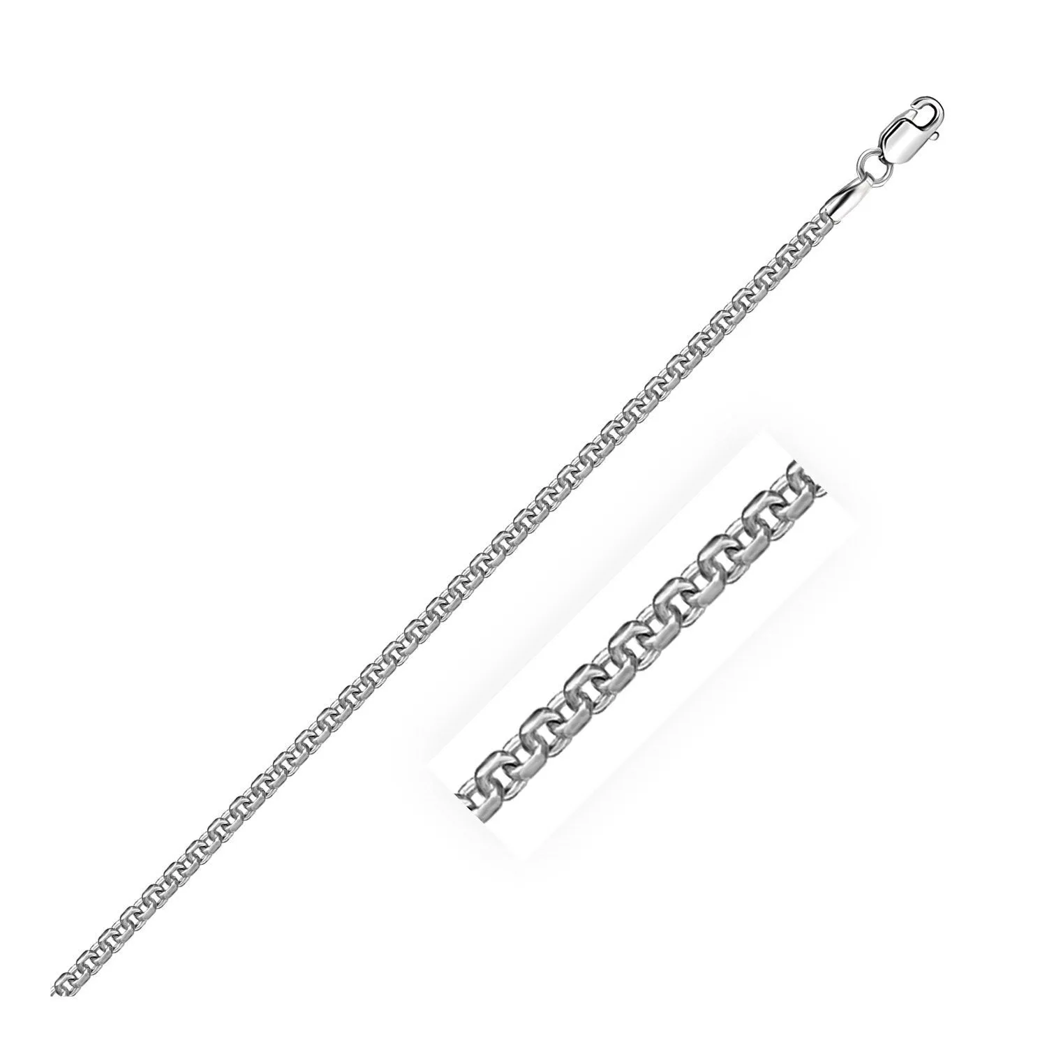 2.4mm 14k White Gold Round Box Chain-rx63193-16