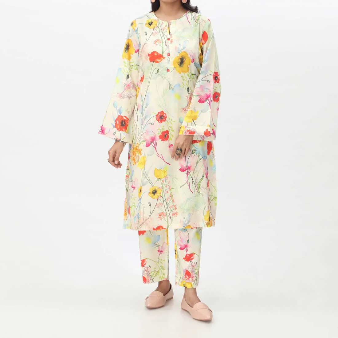 2PC- Digital Printed Cambric Suit PS4256