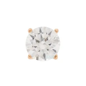 3.5mm Tiffany Prong-Set Brilliant-Cut Gem Threaded End in Rose Gold