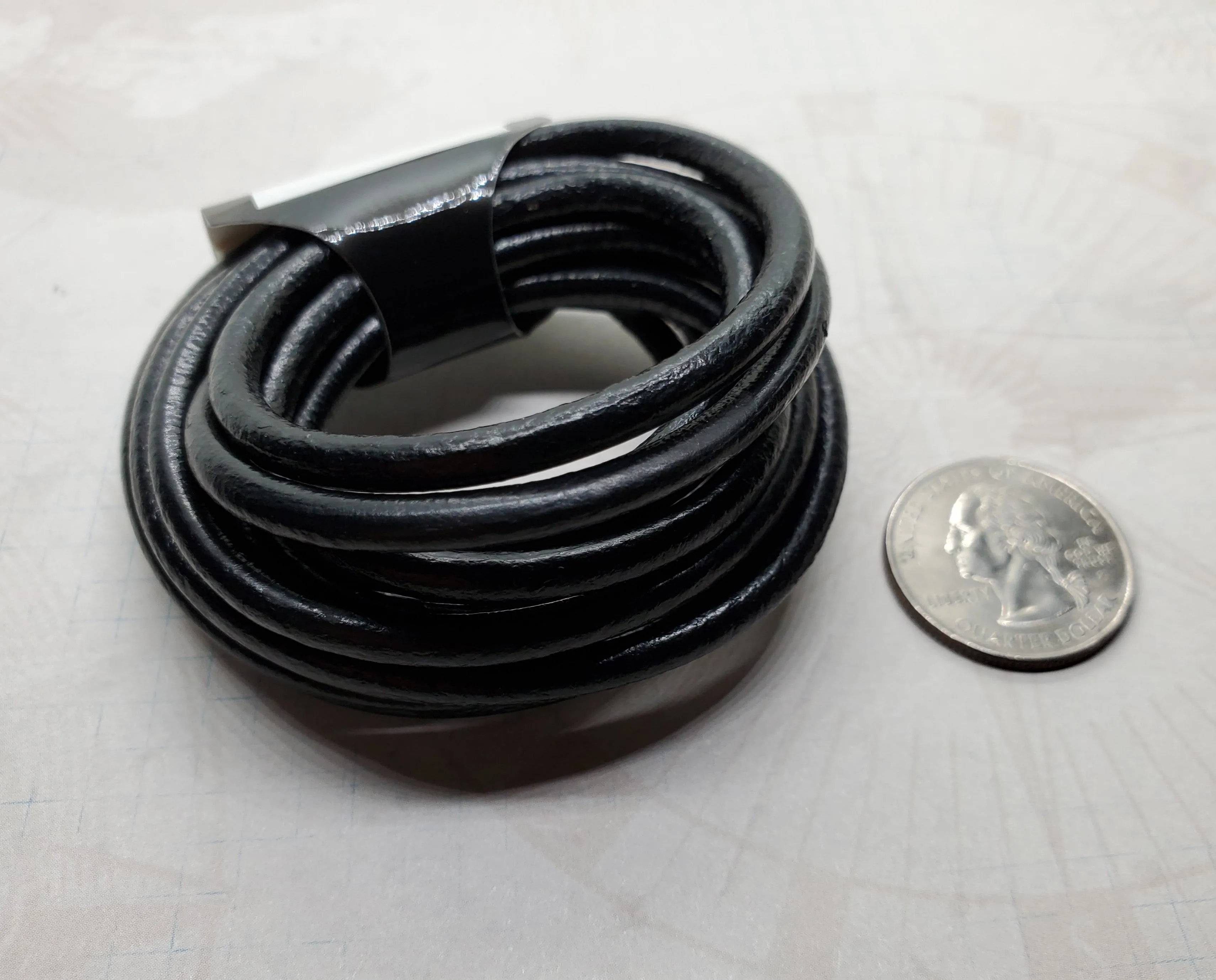 3mm Black Genuine Leather Cord (6 Feet) - L1138