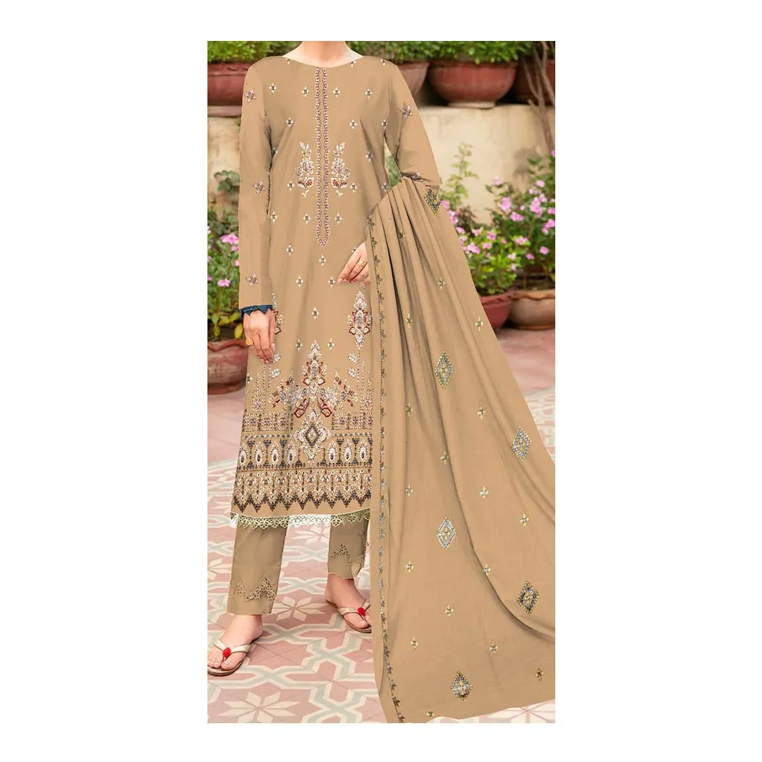 3PC- Unstitched Embroidered Lawn Suit PS4868