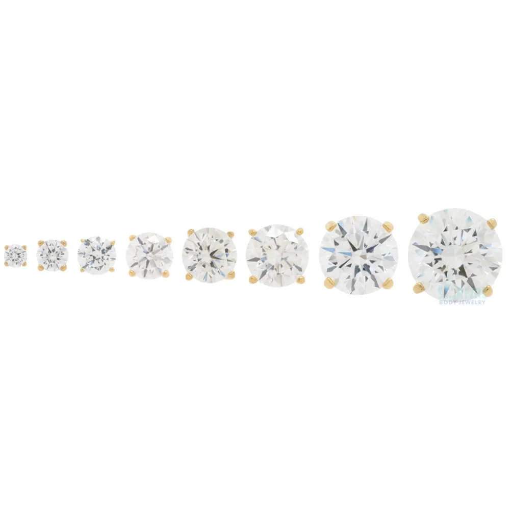 5mm Tiffany Prong-Set Brilliant-Cut Gem Threaded End in White Gold