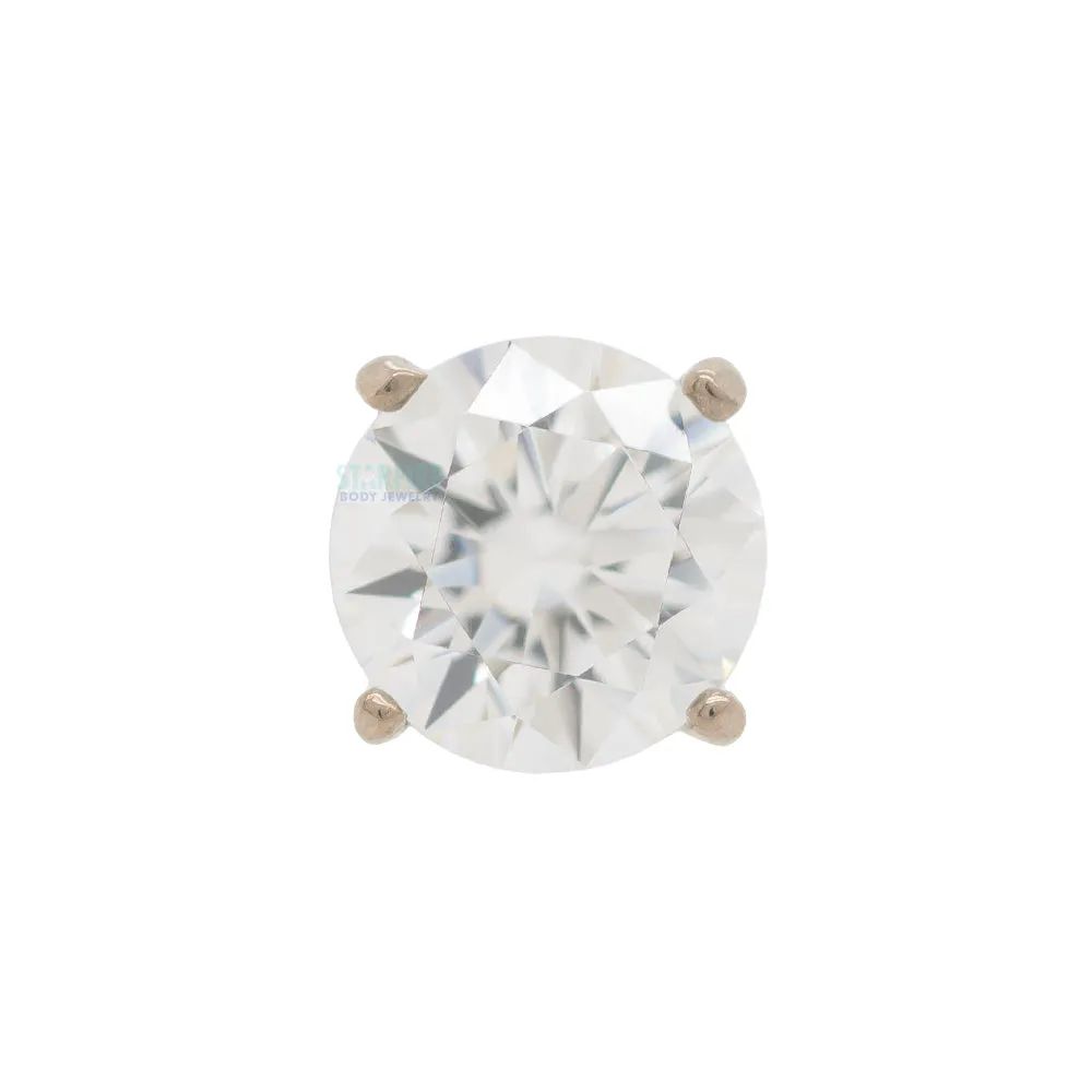 5mm Tiffany Prong-Set Brilliant-Cut Gem Threaded End in White Gold