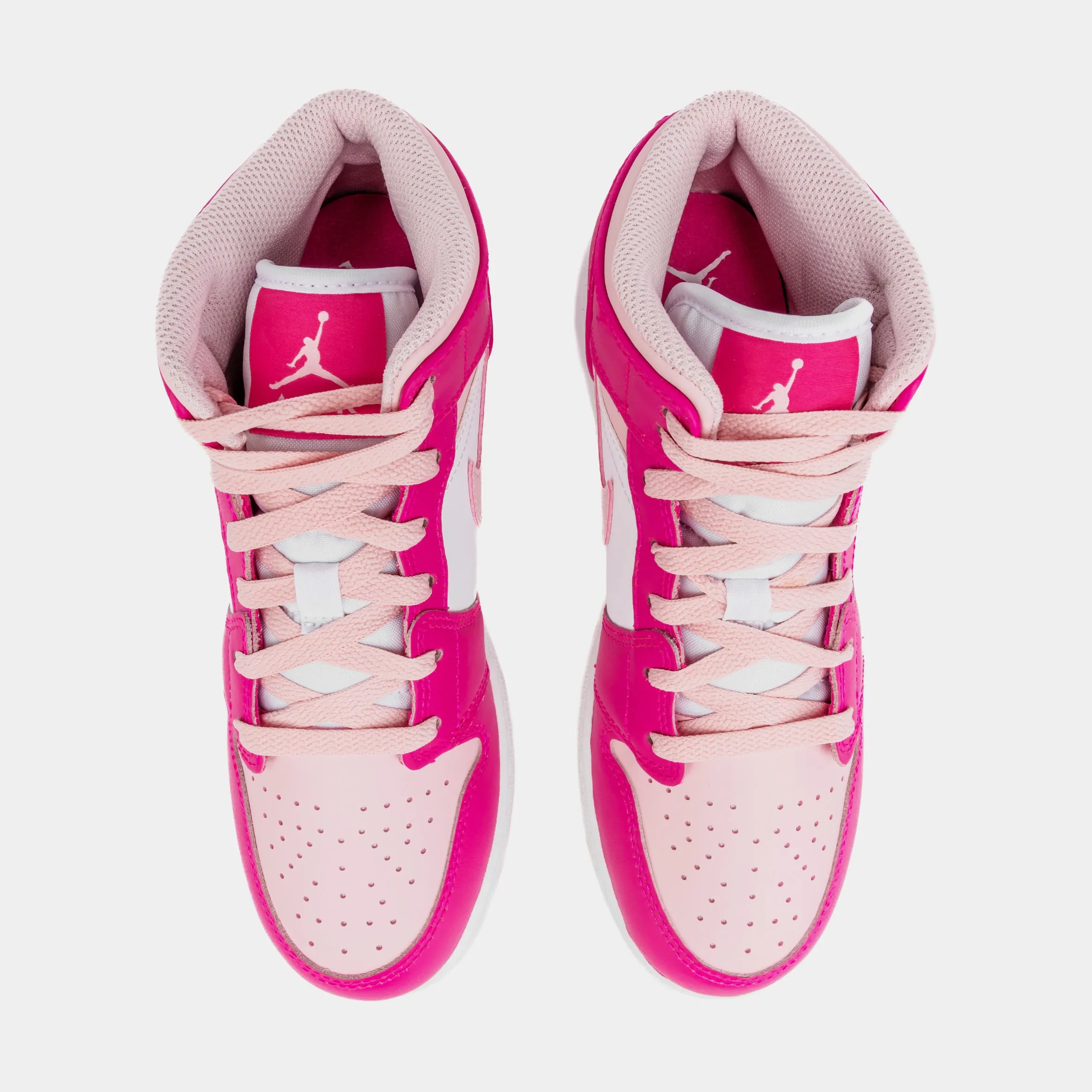 Air Jordan 1 Retro Mid Medium Soft Pink Grade School Lifestyle Shoes (Pink)