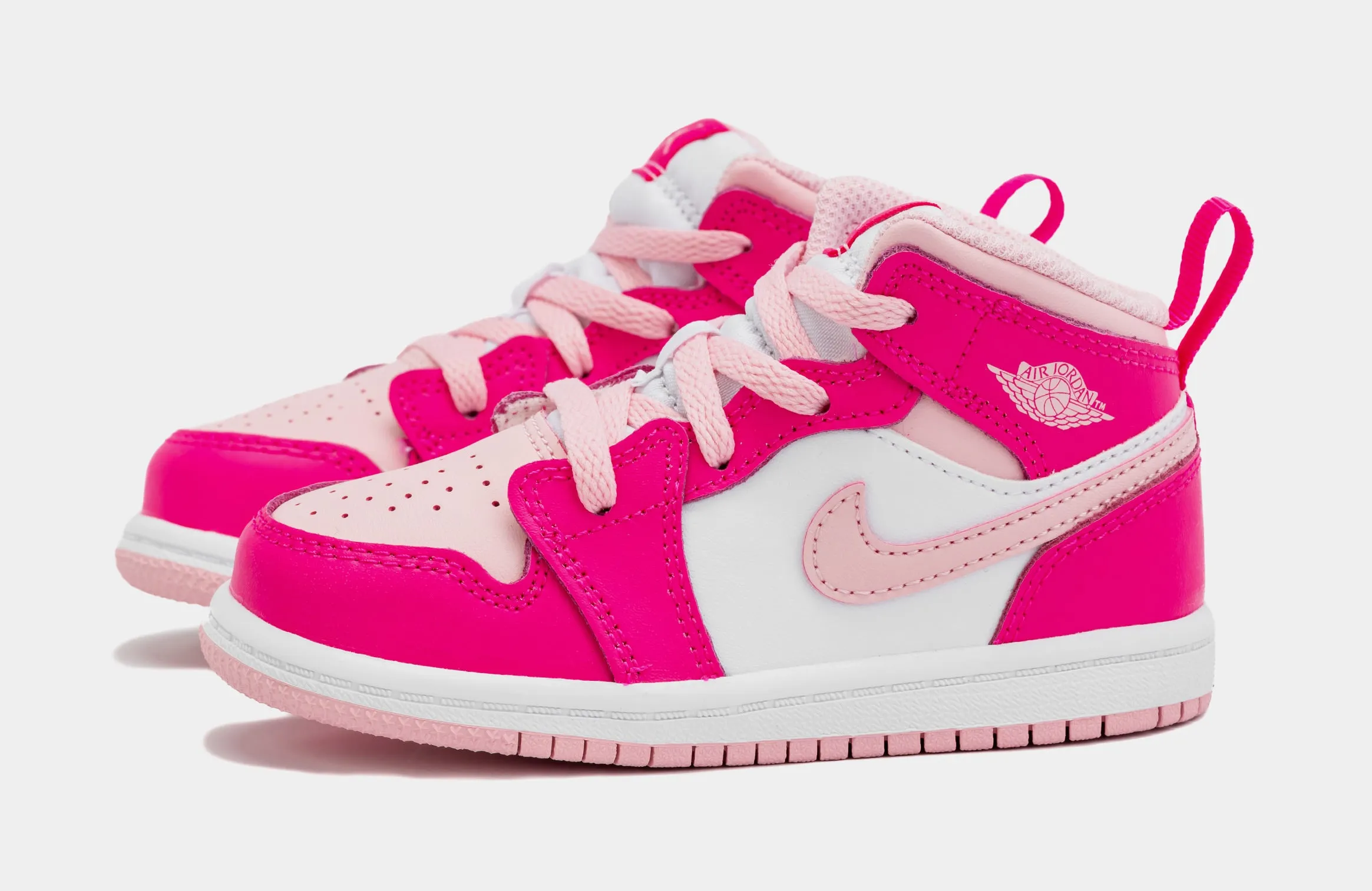 Air Jordan 1 Retro Mid Medium Soft Pink Infant Toddler Lifestyle Shoes (Pink)