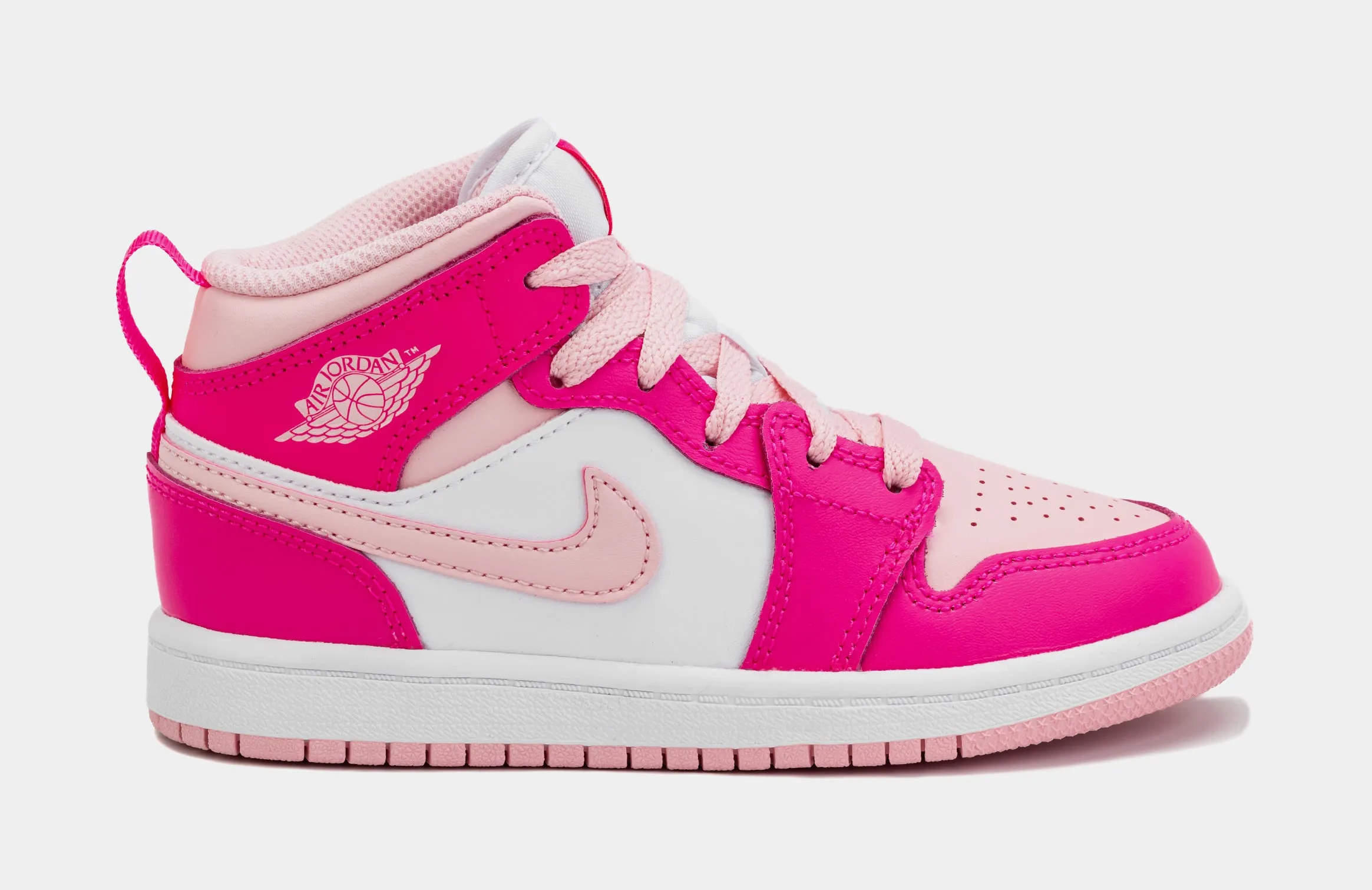 Air Jordan 1 Retro Mid Medium Soft Pink Preschool Lifestyle Shoes (Pink)