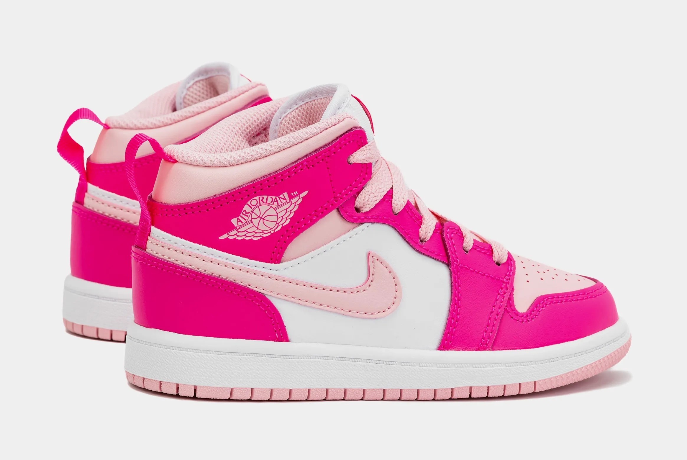 Air Jordan 1 Retro Mid Medium Soft Pink Preschool Lifestyle Shoes (Pink)