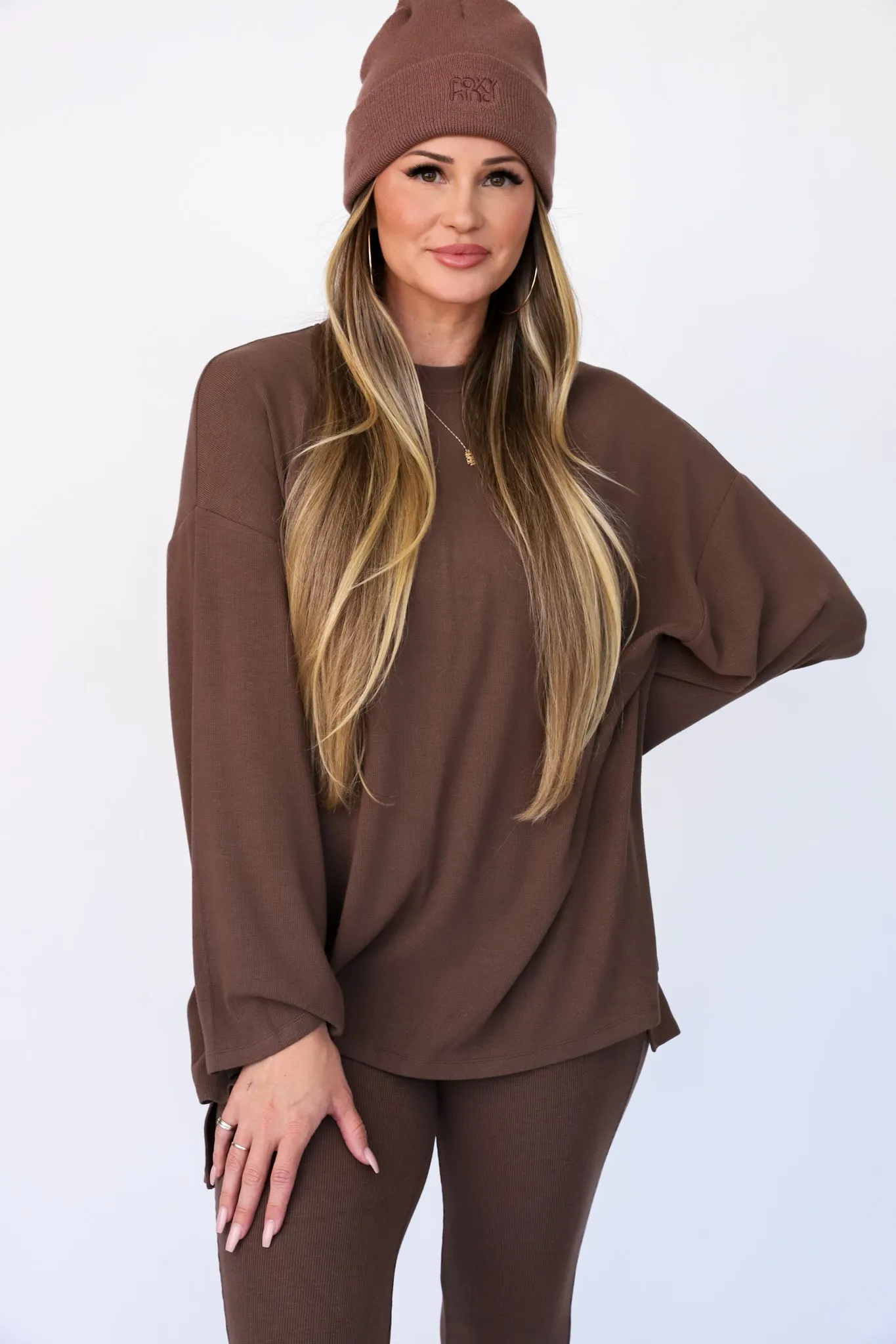 All Weekend Long Pant Set Long Sleeve Espresso