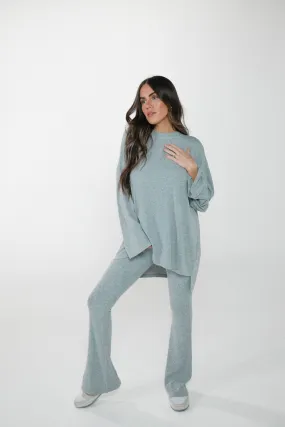 All Weekend Long Pant Set Long Sleeve Grey