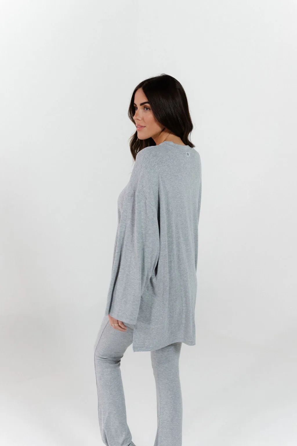 All Weekend Long Pant Set Long Sleeve Grey