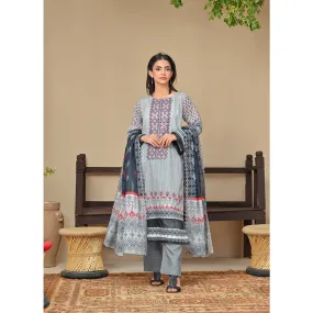 Amaya Lawn Printed Embroidered Unstiched 3Pcs Suit - 4