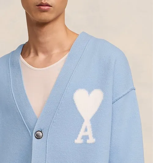 AMI PARIS  |Unisex Wool Logo Designers Cardigans