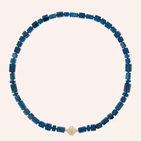 Apatite Hexagon Barrel Bead Mini Necklace