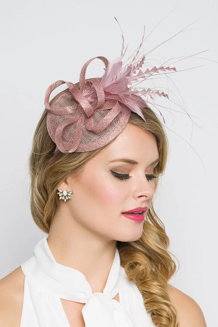 Arianna Fascinator - Mauve Pink