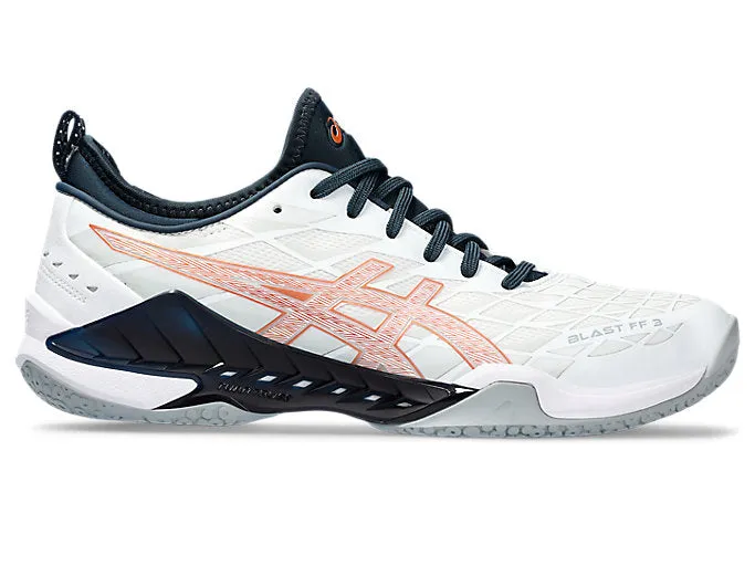 Asics Blast FF 3 Men's Court Shoes, White/Pure Bronze