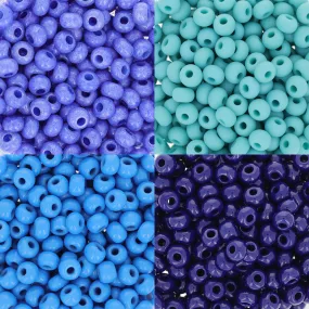 Assorted Color Palette, 6/0 Preciosa Czech Rocailles Round Hole Pony Bead Mix, Ocean Breeze