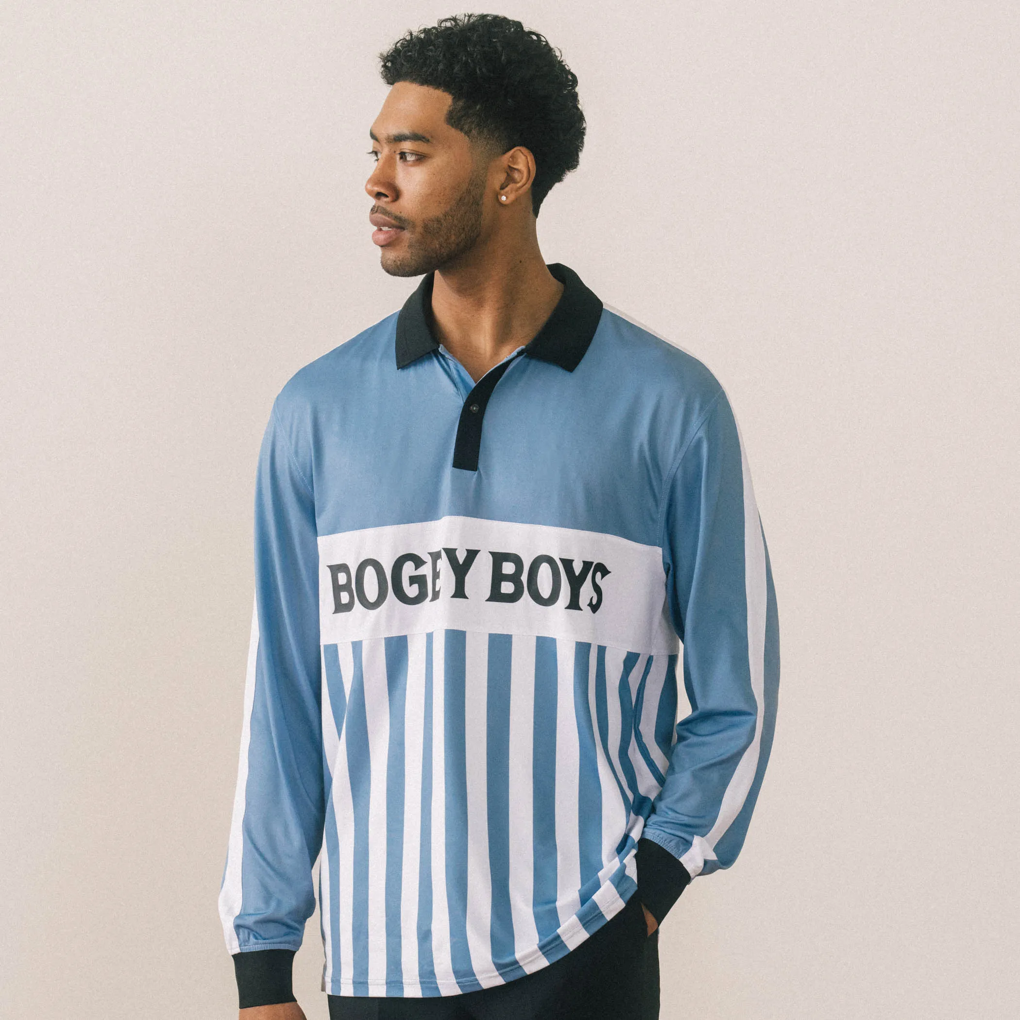 Athletic Longsleeve Jersey - Powder Blue Stripe