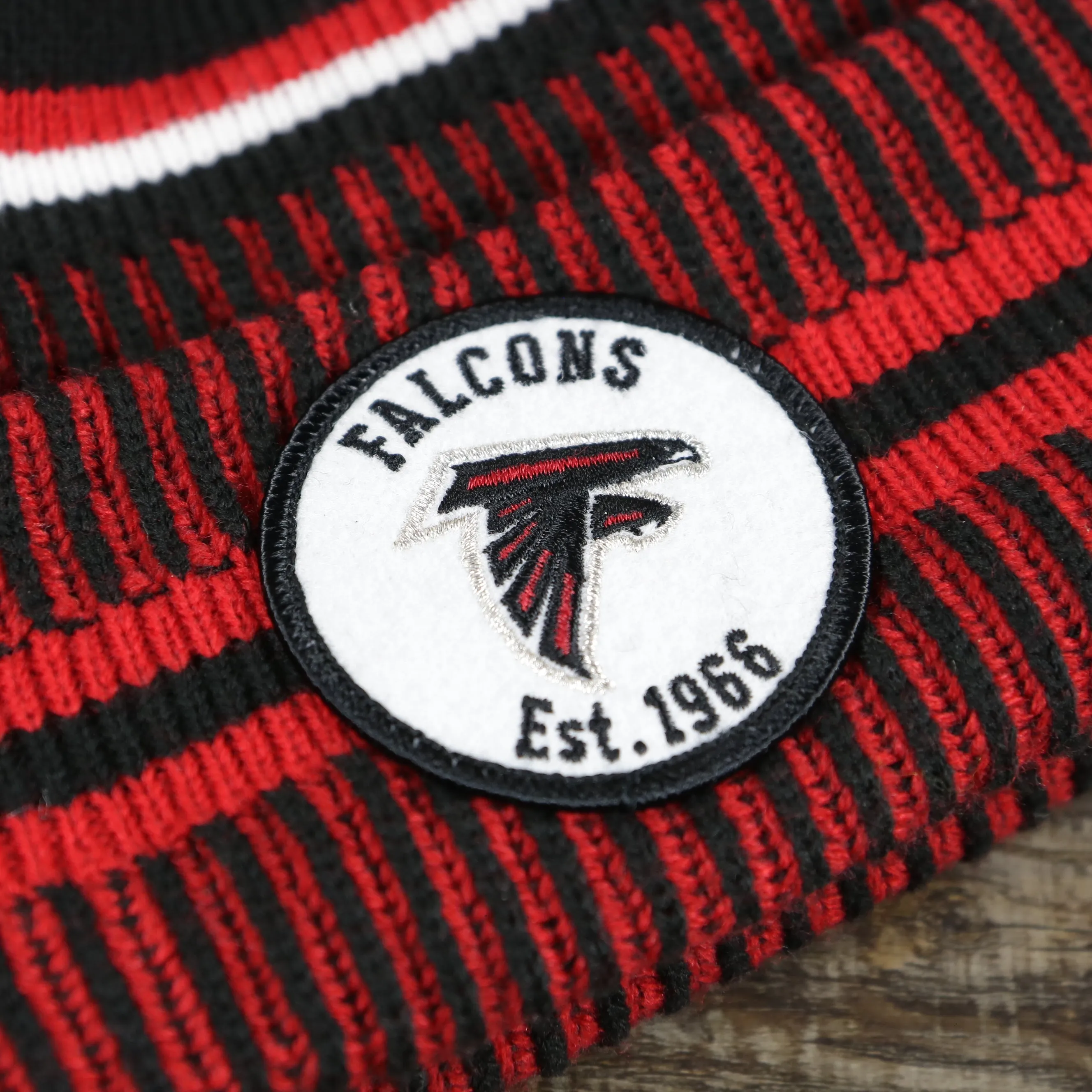 Atlanta Falcons On Field Sideline Cuffed Winter Knit Pom Pom Beanie | Red Winter Beanie