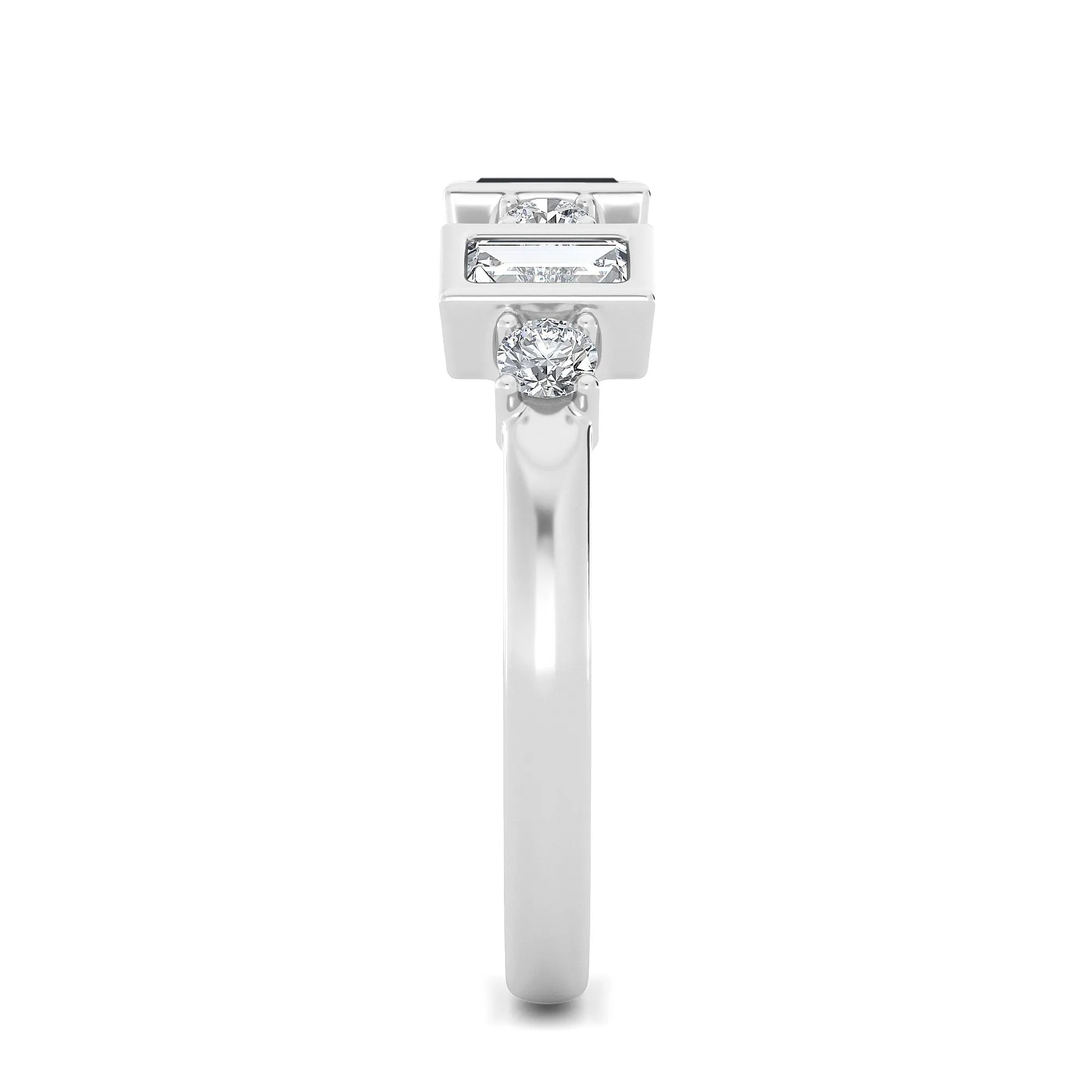 AUTRE -  14k White Gold 0.50ct Lab Grown Diamond and Sapphire Ring