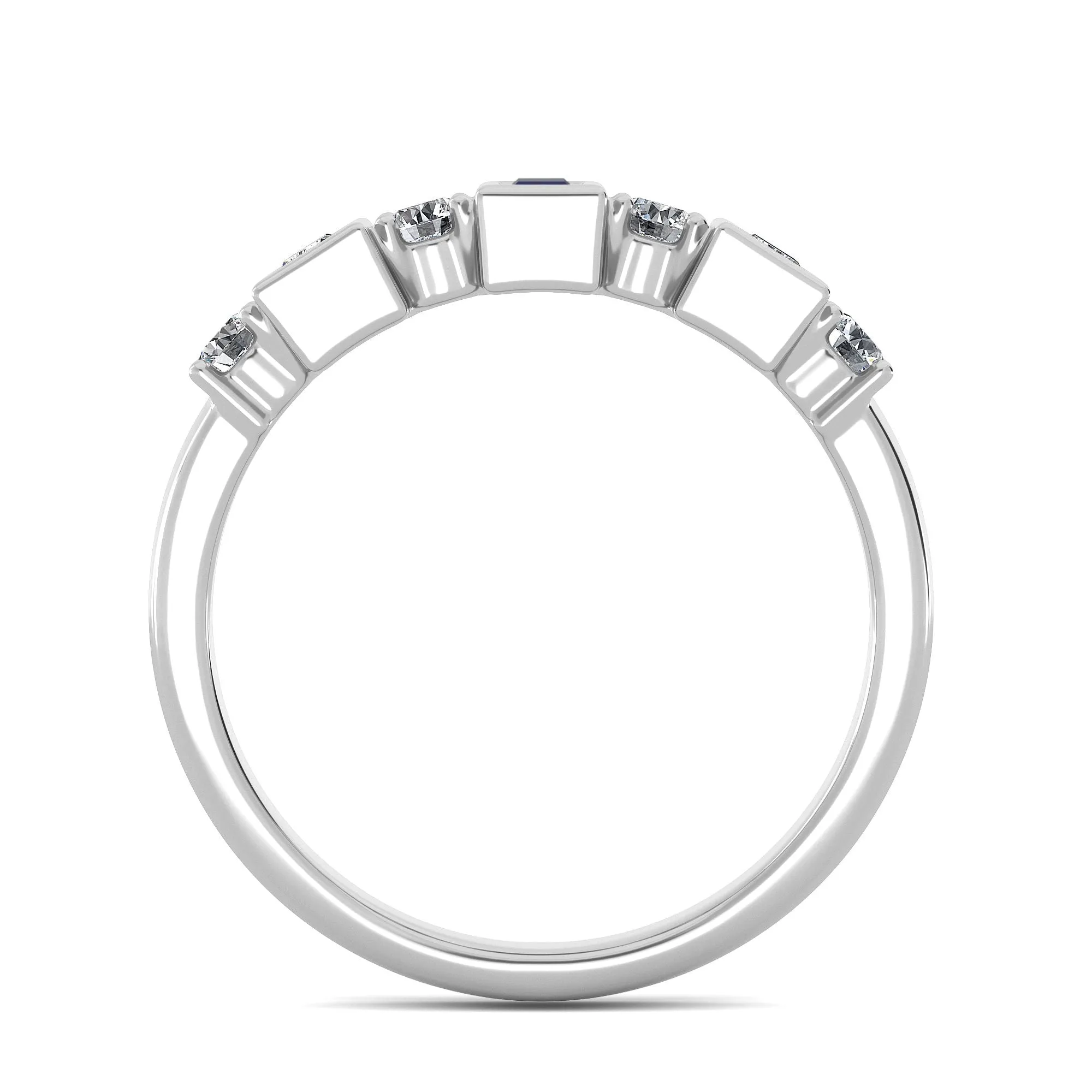 AUTRE -  14k White Gold 0.50ct Lab Grown Diamond and Sapphire Ring