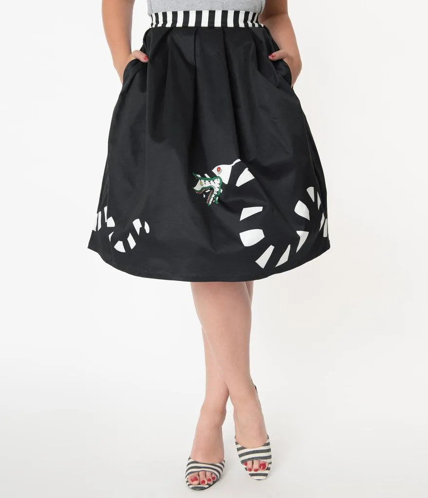 Beetlejuice x Unique Vintage Sandworm Jayne Swing Skirt (XS ONLY)