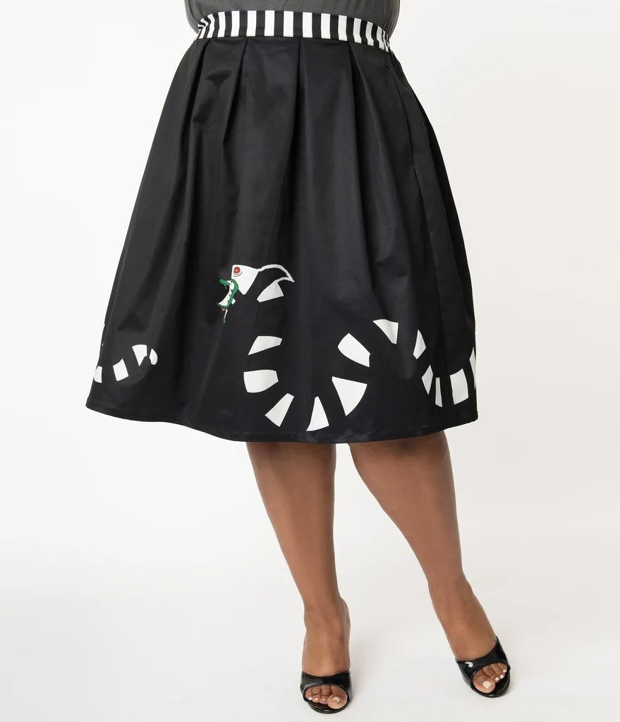 Beetlejuice x Unique Vintage Sandworm Jayne Swing Skirt (XS ONLY)