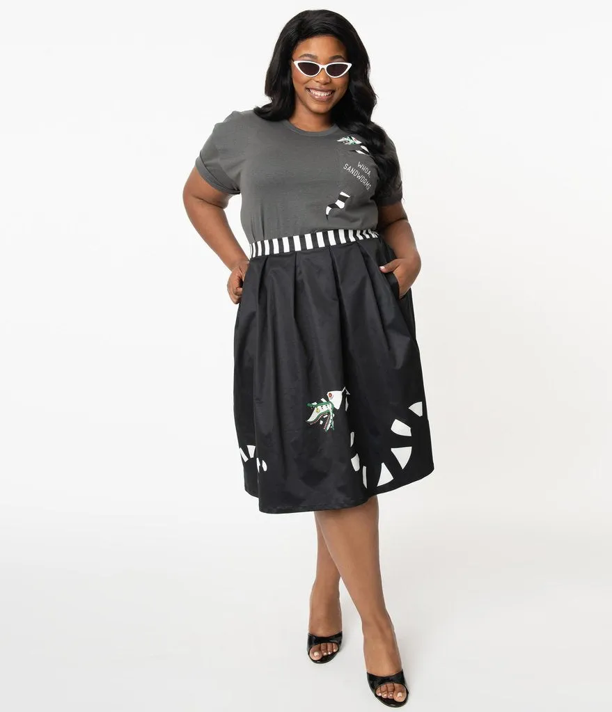 Beetlejuice x Unique Vintage Sandworm Jayne Swing Skirt (XS ONLY)