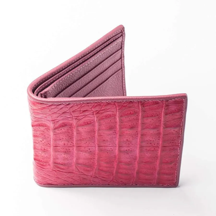 Berry Pink Real Crocodile Wallet