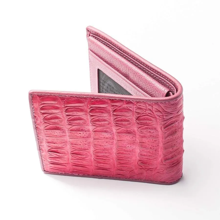 Berry Pink Real Crocodile Wallet