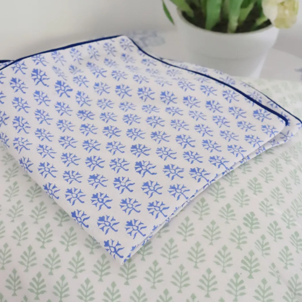 Block Printed Cushion Cover Blue and white